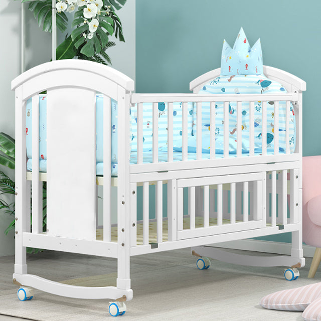 Pibi 3 in 1 Rocking Cot Cum Junior Bed White Age Newborn to 5 Years