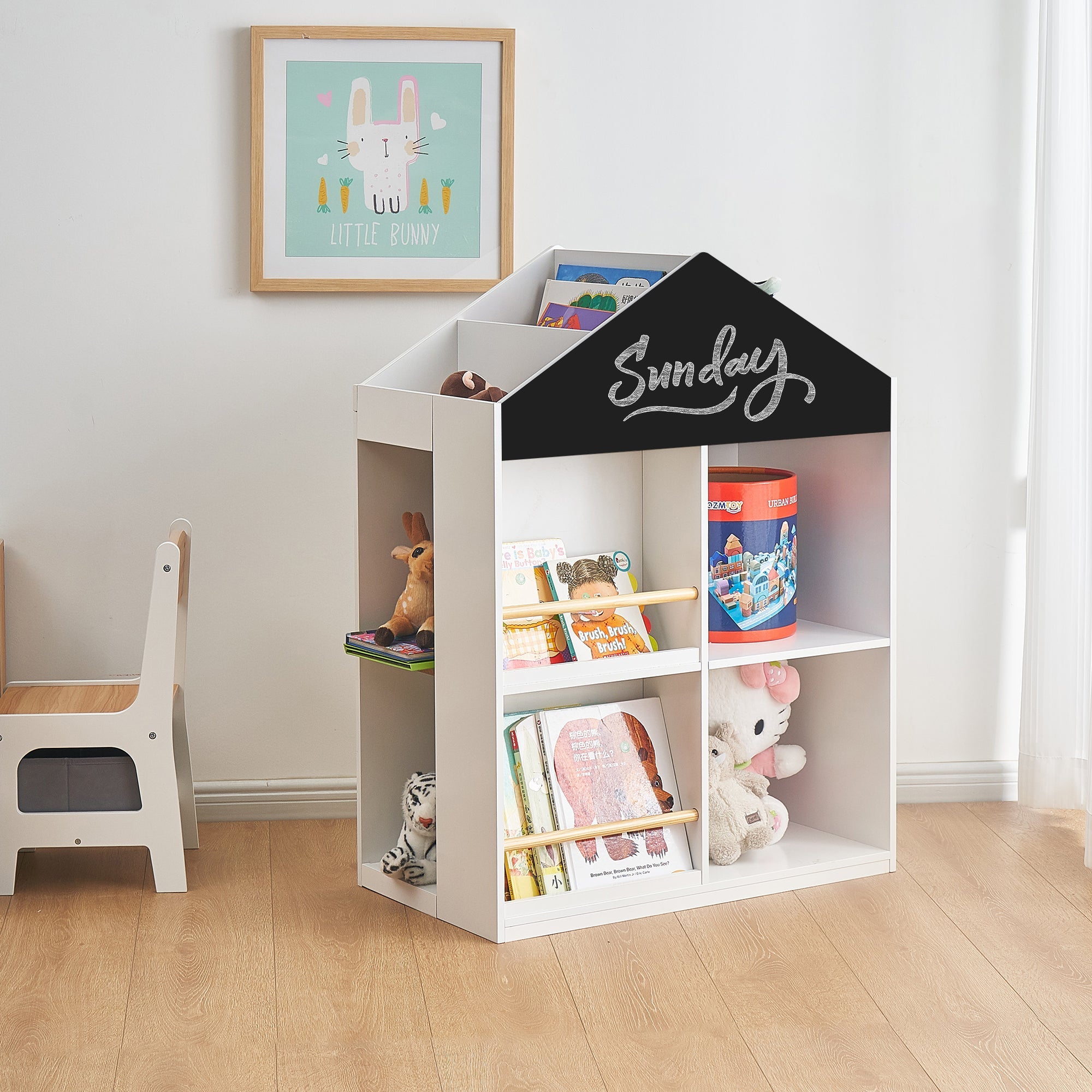 Peekaboo 3 Tier Kids Dollhouse Storage Bookshelf and Toy Storage Organ Babybrands UAE