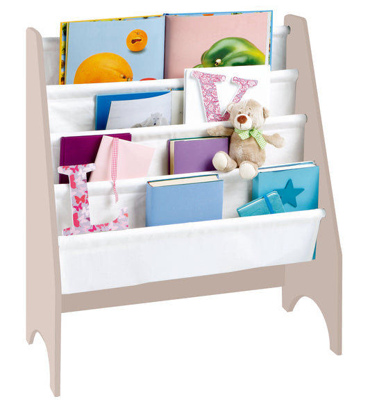 Pibi 4 Tier Storage Sling Bookshelf Natural Brown+White Age- 12 Months & Above